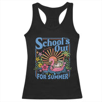 School's Out For Summer Racerback Tank Top Funny Raccoon Last Day of School Teacher