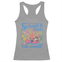 School's Out For Summer Racerback Tank Top Funny Raccoon Last Day of School Teacher