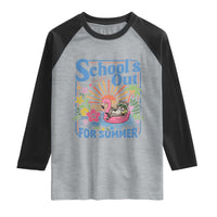 School's Out For Summer Raglan Shirt Funny Raccoon Last Day of School Teacher