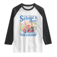 School's Out For Summer Raglan Shirt Funny Raccoon Last Day of School Teacher