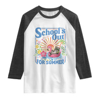 School's Out For Summer Raglan Shirt Funny Raccoon Last Day of School Teacher
