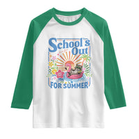 School's Out For Summer Raglan Shirt Funny Raccoon Last Day of School Teacher