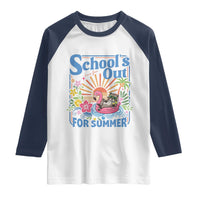 School's Out For Summer Raglan Shirt Funny Raccoon Last Day of School Teacher