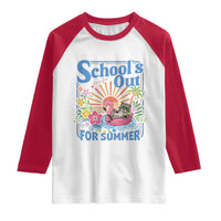 School's Out For Summer Raglan Shirt Funny Raccoon Last Day of School Teacher