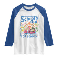 School's Out For Summer Raglan Shirt Funny Raccoon Last Day of School Teacher