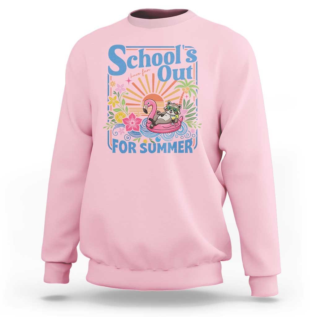 School's Out For Summer Sweatshirt Funny Raccoon Last Day of School Teacher