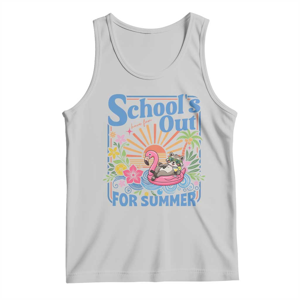 School's Out For Summer Tank Top Funny Raccoon Last Day of School Teacher
