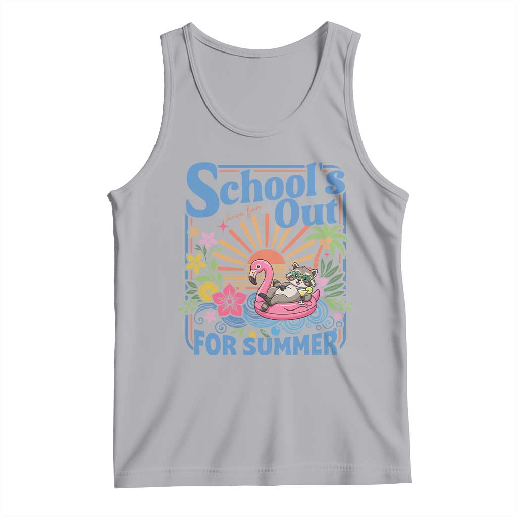 School's Out For Summer Tank Top Funny Raccoon Last Day of School Teacher