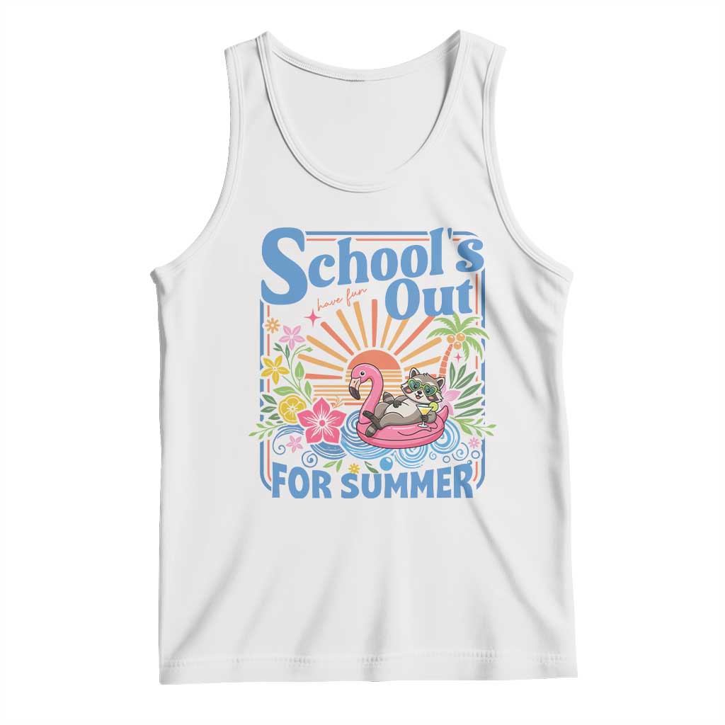 School's Out For Summer Tank Top Funny Raccoon Last Day of School Teacher