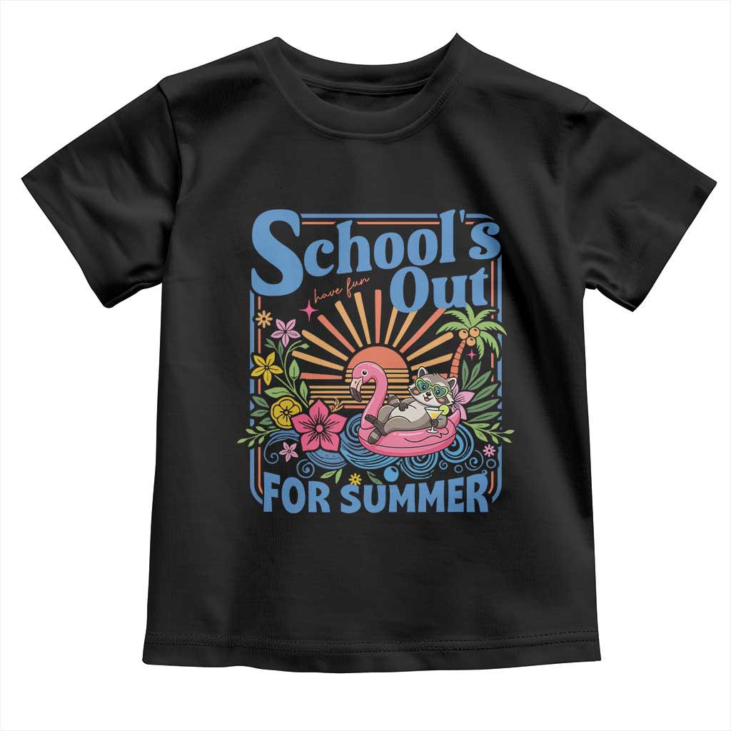 School's Out For Summer Toddler T Shirt Funny Raccoon Last Day of School Teacher