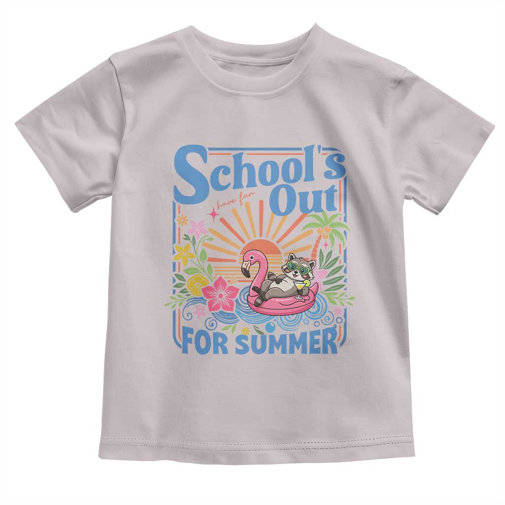 School's Out For Summer Toddler T Shirt Funny Raccoon Last Day of School Teacher