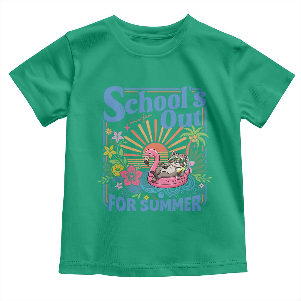School's Out For Summer Toddler T Shirt Funny Raccoon Last Day of School Teacher