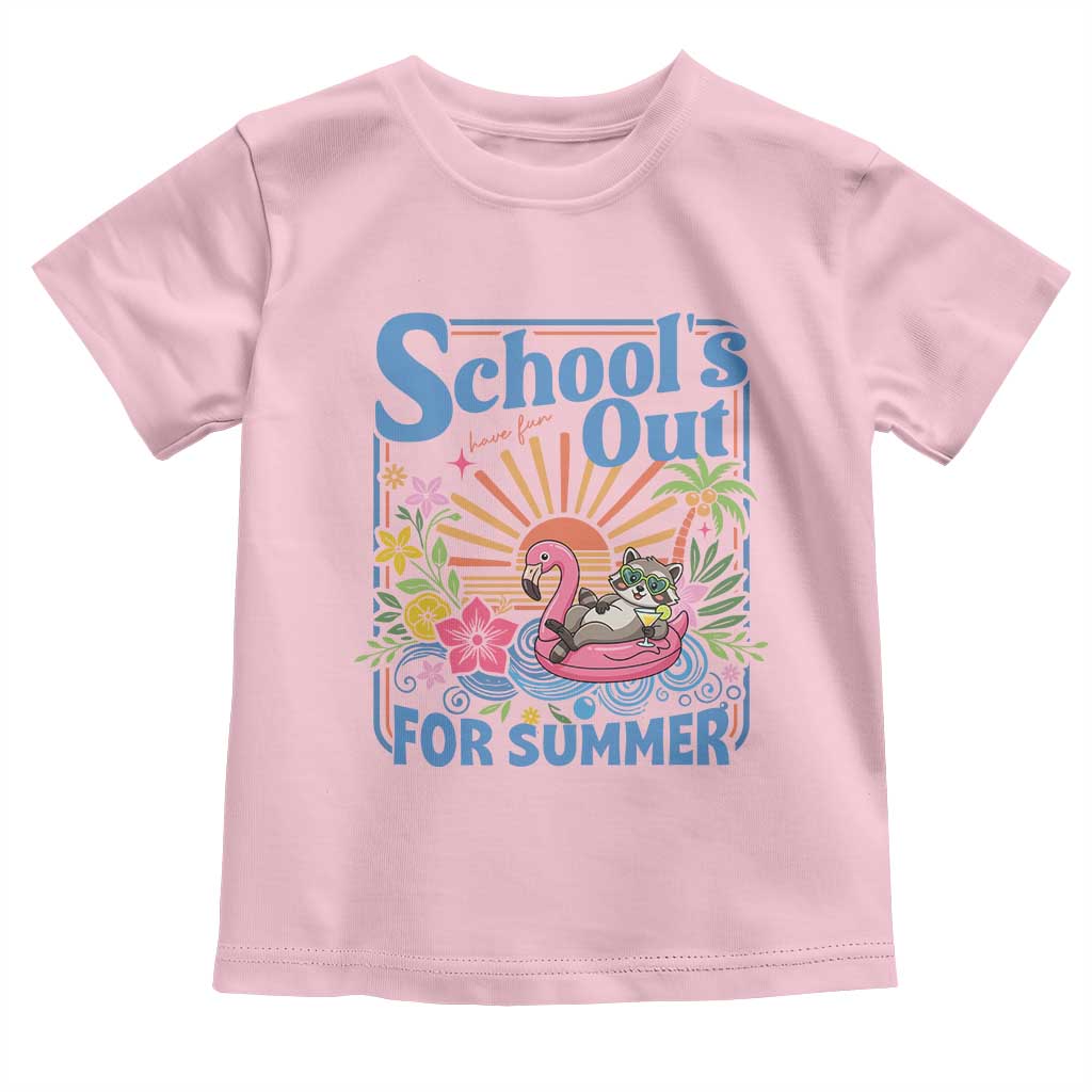 School's Out For Summer Toddler T Shirt Funny Raccoon Last Day of School Teacher