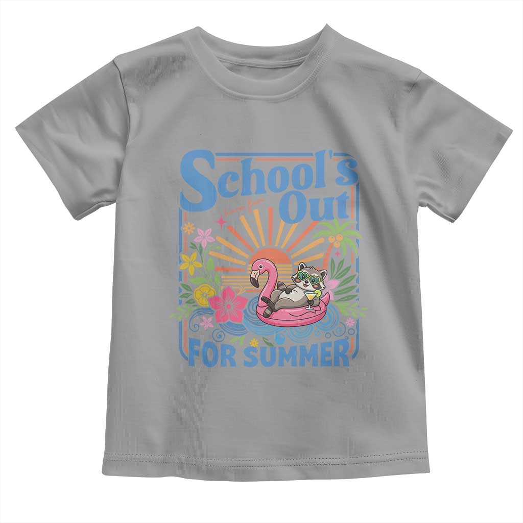 School's Out For Summer Toddler T Shirt Funny Raccoon Last Day of School Teacher