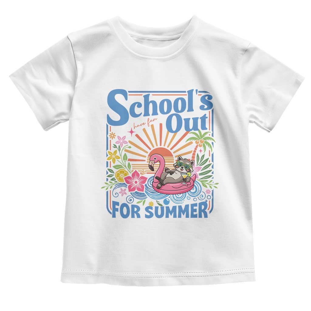 School's Out For Summer Toddler T Shirt Funny Raccoon Last Day of School Teacher