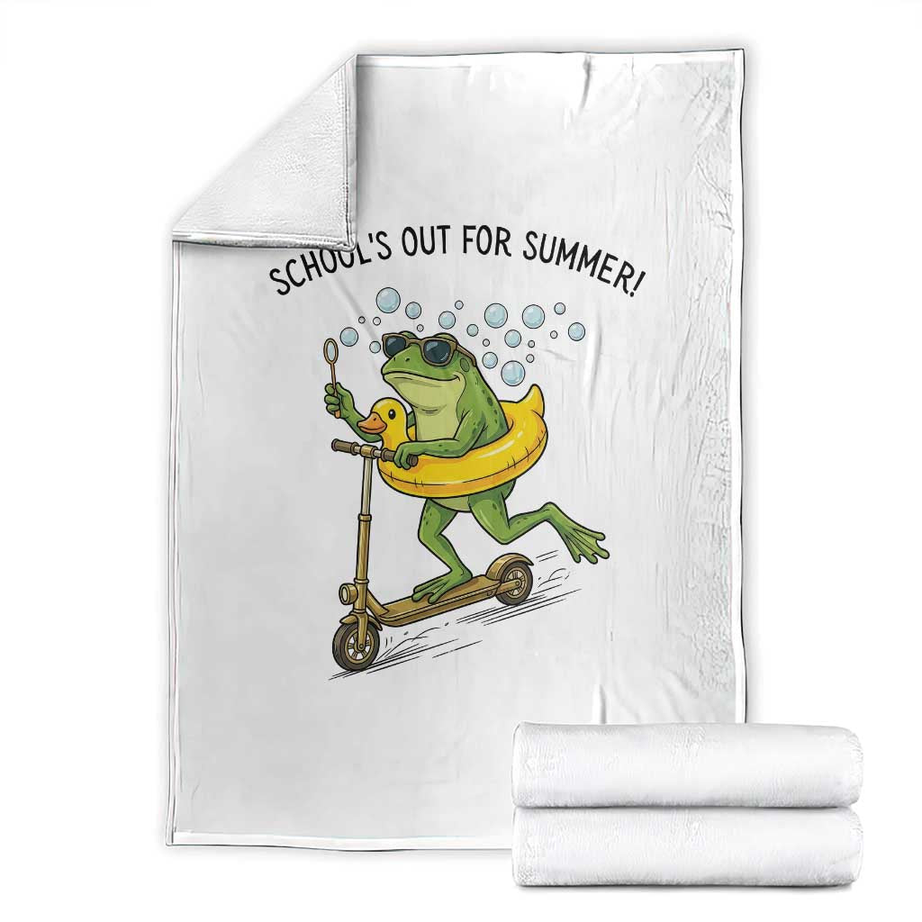 School's Out For Summer Throw Blanket Funny Frog Last Day of School Teacher