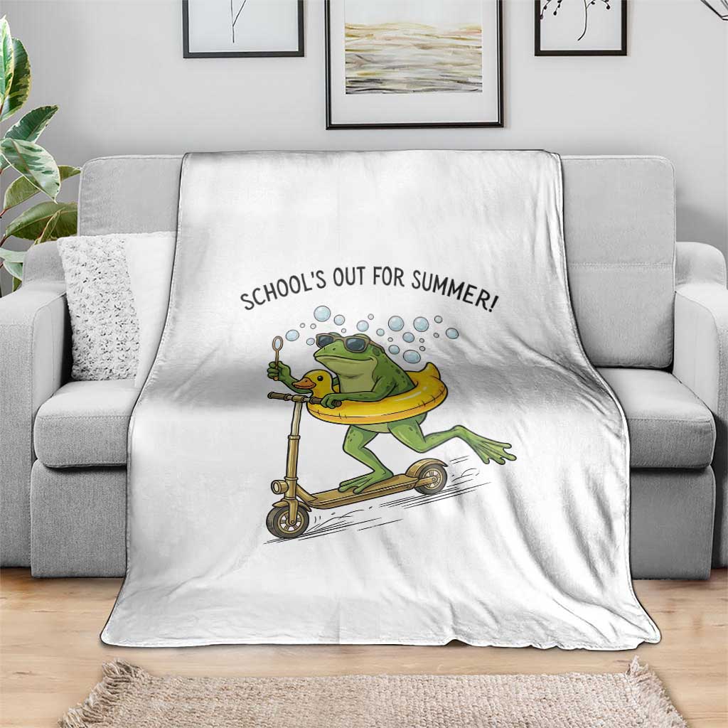 School's Out For Summer Throw Blanket Funny Frog Last Day of School Teacher