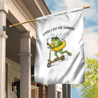 School's Out For Summer Garden Flag Funny Frog Last Day of School Teacher