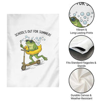 School's Out For Summer Garden Flag Funny Frog Last Day of School Teacher