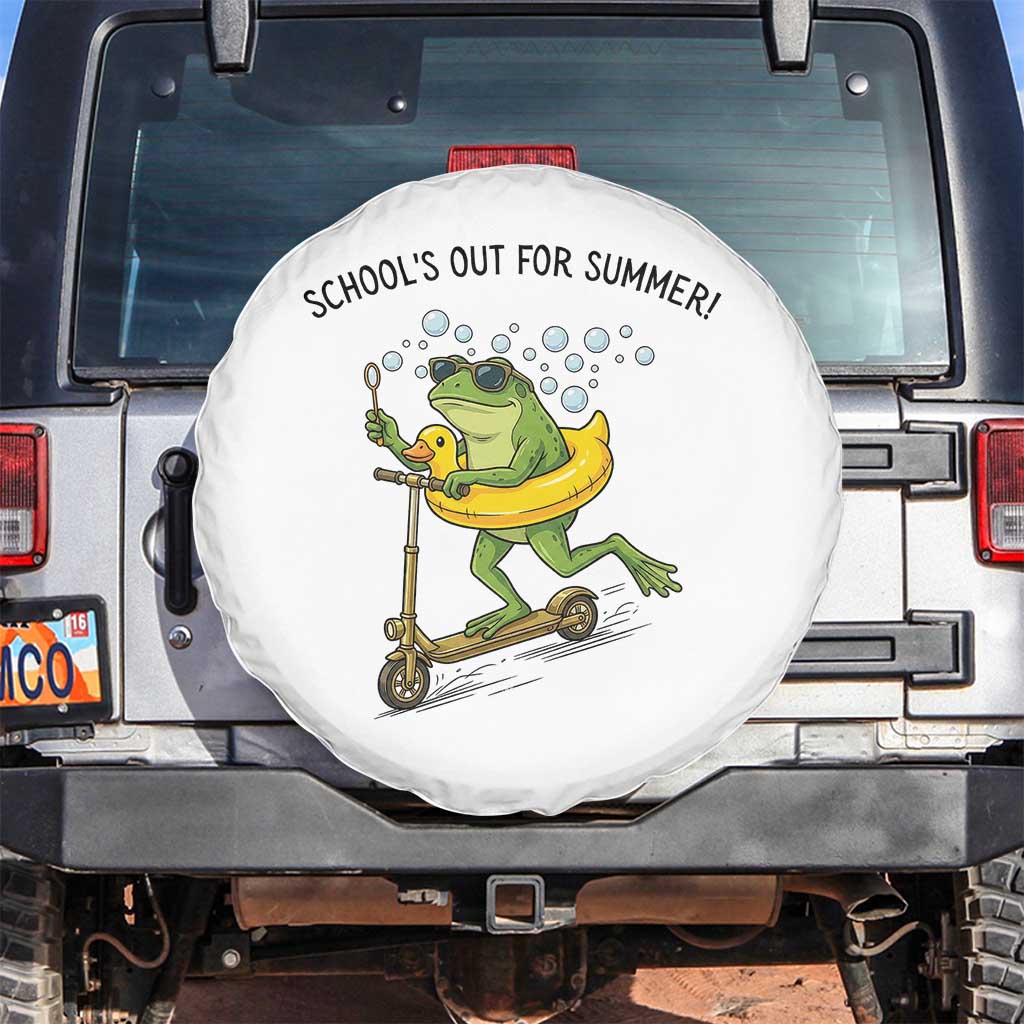 School's Out For Summer Spare Tire Cover Funny Frog Last Day of School Teacher