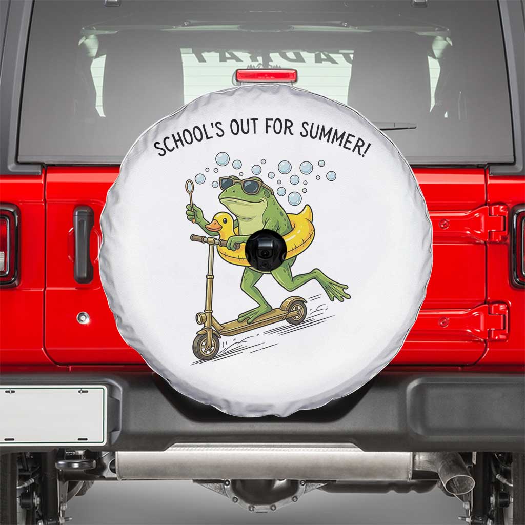 School's Out For Summer Spare Tire Cover Funny Frog Last Day of School Teacher