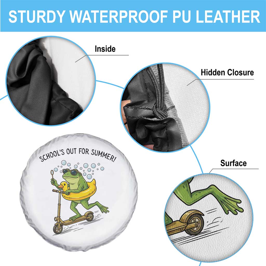 School's Out For Summer Spare Tire Cover Funny Frog Last Day of School Teacher