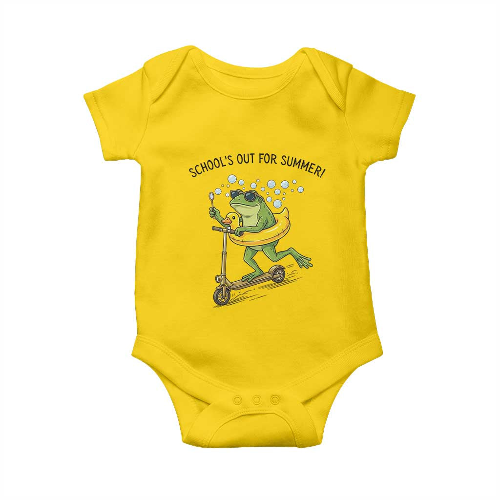 School's Out For Summer Baby Onesie Funny Frog Last Day of School Teacher