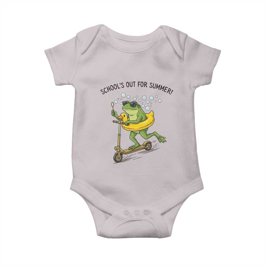 School's Out For Summer Baby Onesie Funny Frog Last Day of School Teacher