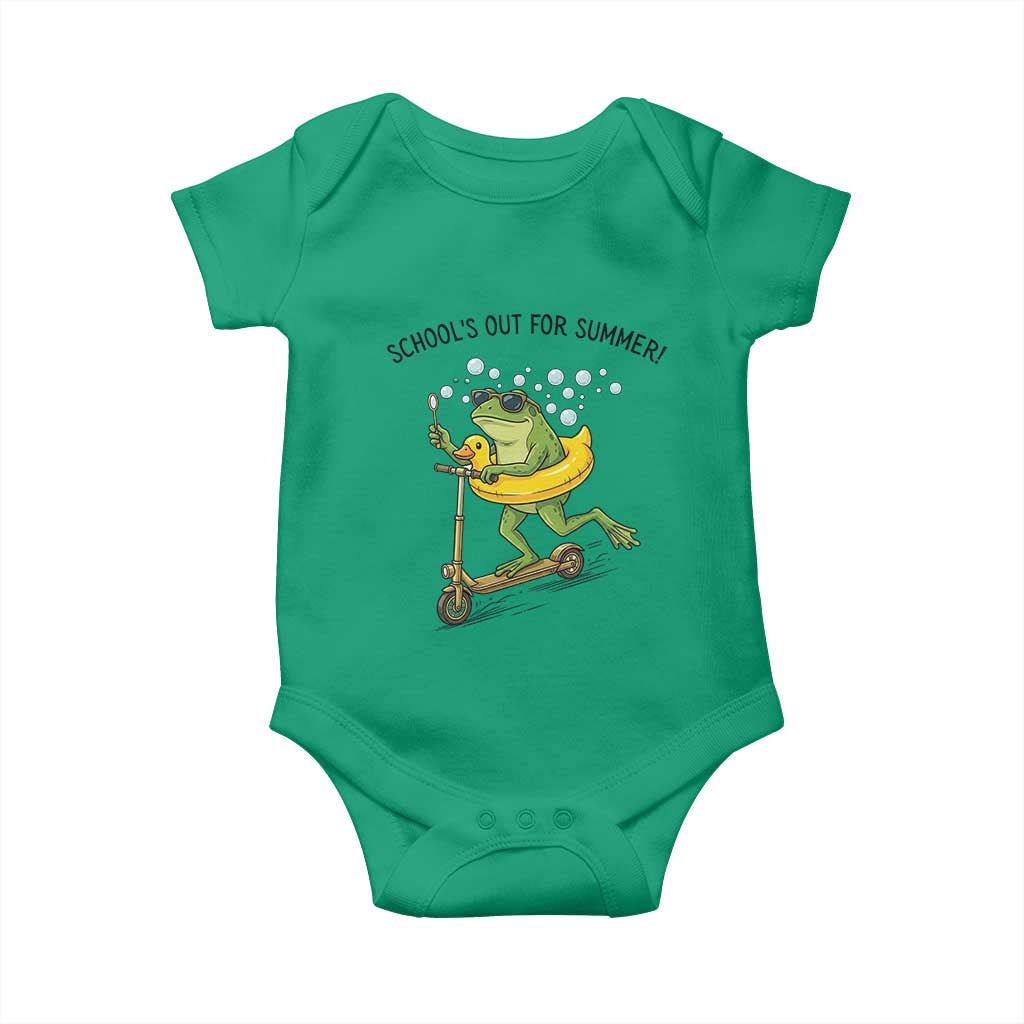 School's Out For Summer Baby Onesie Funny Frog Last Day of School Teacher