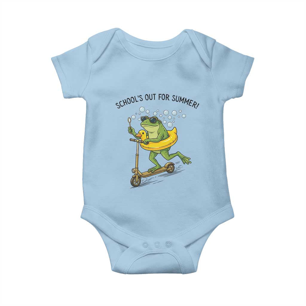 School's Out For Summer Baby Onesie Funny Frog Last Day of School Teacher