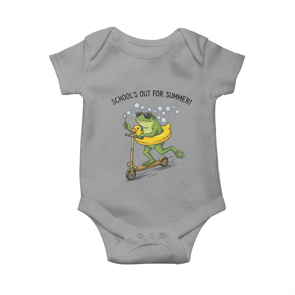 School's Out For Summer Baby Onesie Funny Frog Last Day of School Teacher