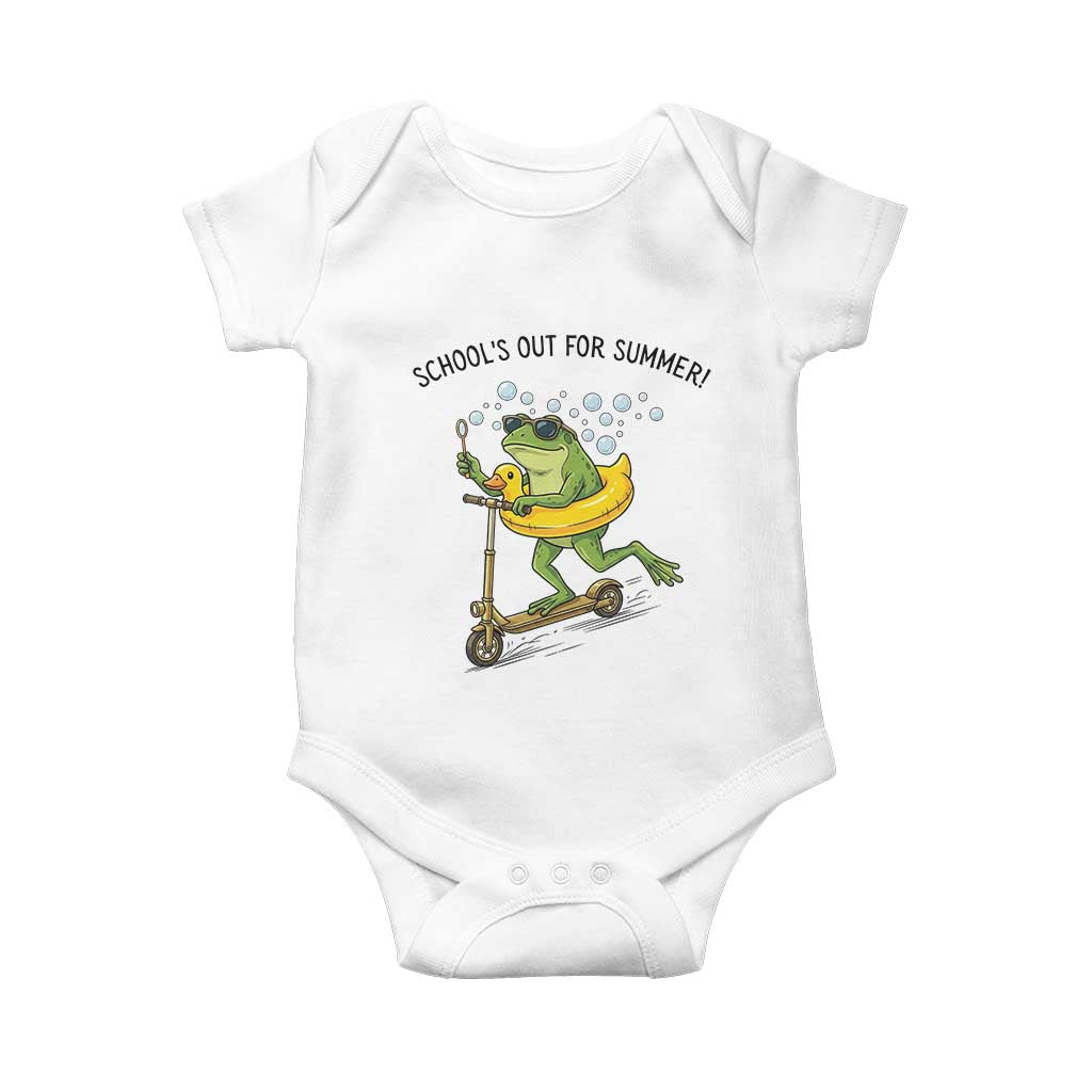 School's Out For Summer Baby Onesie Funny Frog Last Day of School Teacher