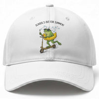 School's Out For Summer Baseball Cap Funny Frog Last Day of School Teacher