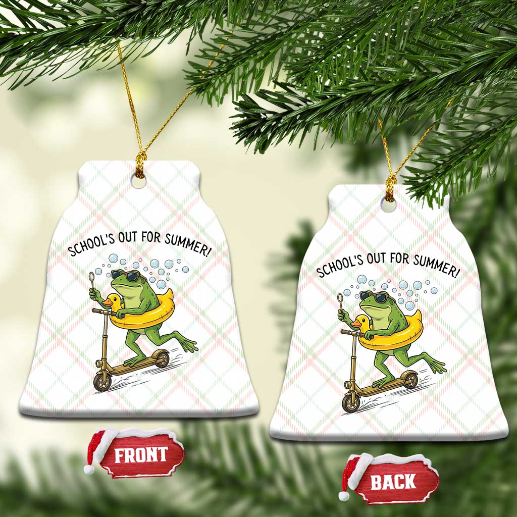 School's Out For Summer Ceramic Ornament Funny Frog Last Day of School Teacher