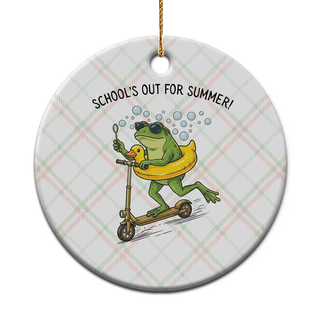 School's Out For Summer Ceramic Ornament Funny Frog Last Day of School Teacher
