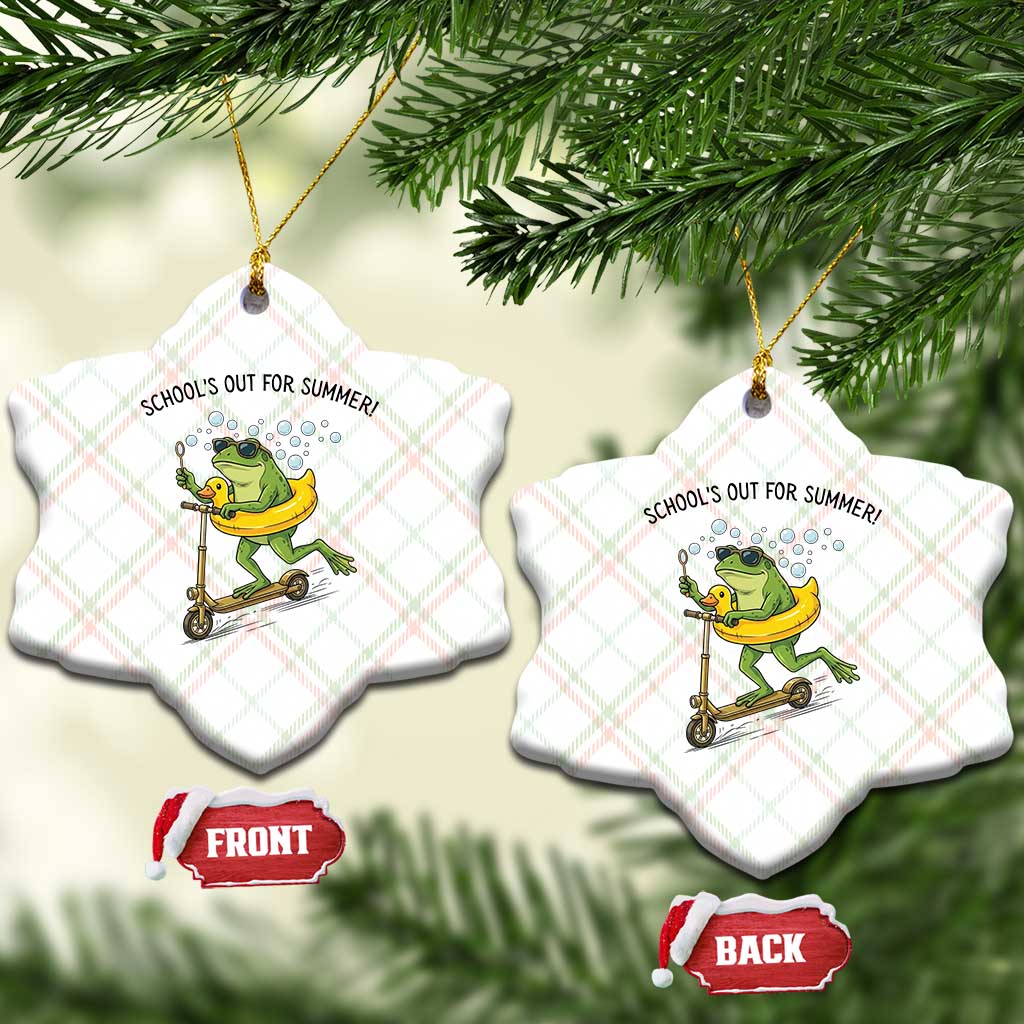 School's Out For Summer Ceramic Ornament Funny Frog Last Day of School Teacher