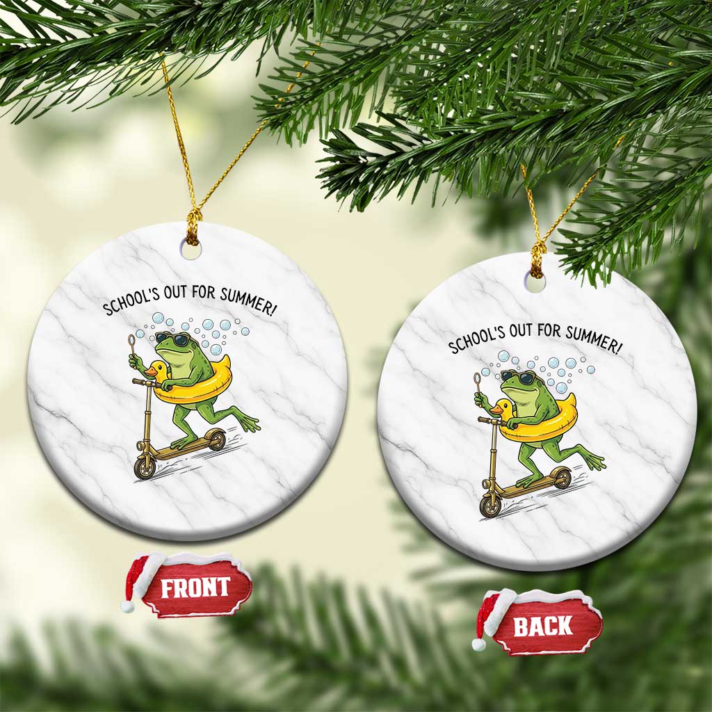 School's Out For Summer Ceramic Ornament Funny Frog Last Day of School Teacher