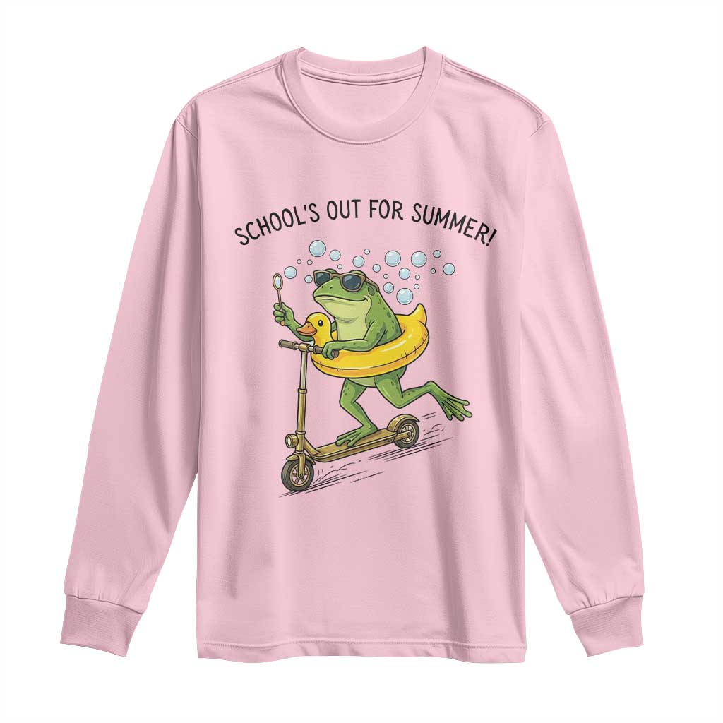 School's Out For Summer Long Sleeve Shirt Funny Frog Last Day of School Teacher