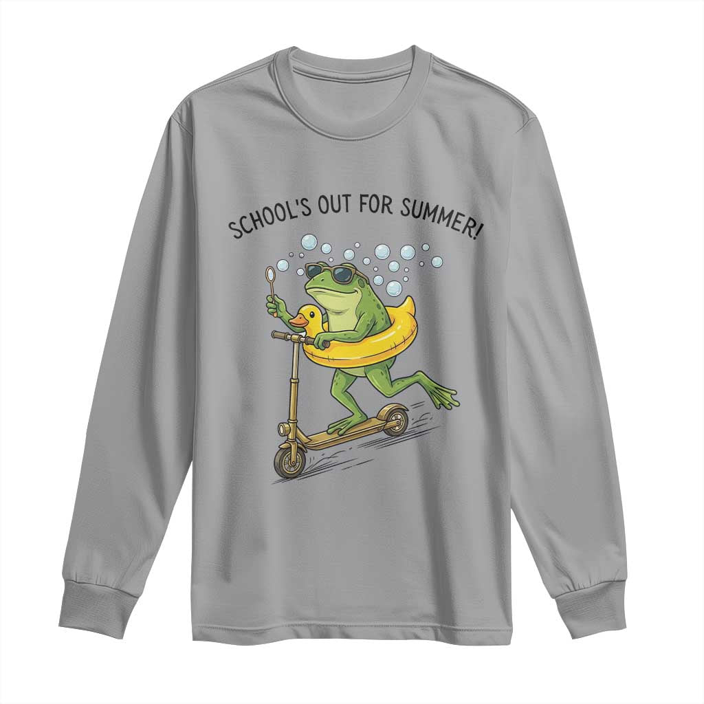 School's Out For Summer Long Sleeve Shirt Funny Frog Last Day of School Teacher