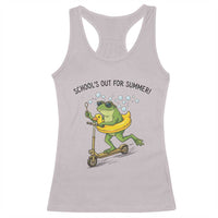 School's Out For Summer Racerback Tank Top Funny Frog Last Day of School Teacher