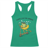 School's Out For Summer Racerback Tank Top Funny Frog Last Day of School Teacher