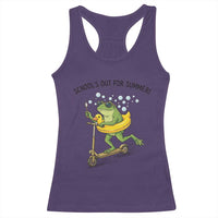 School's Out For Summer Racerback Tank Top Funny Frog Last Day of School Teacher