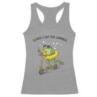 School's Out For Summer Racerback Tank Top Funny Frog Last Day of School Teacher