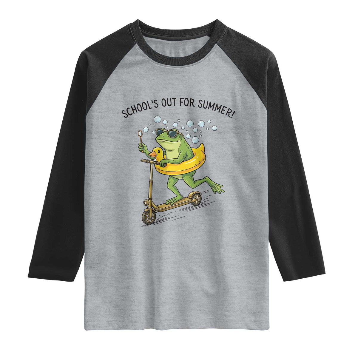 School's Out For Summer Raglan Shirt Funny Frog Last Day of School Teacher