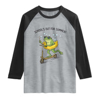 School's Out For Summer Raglan Shirt Funny Frog Last Day of School Teacher