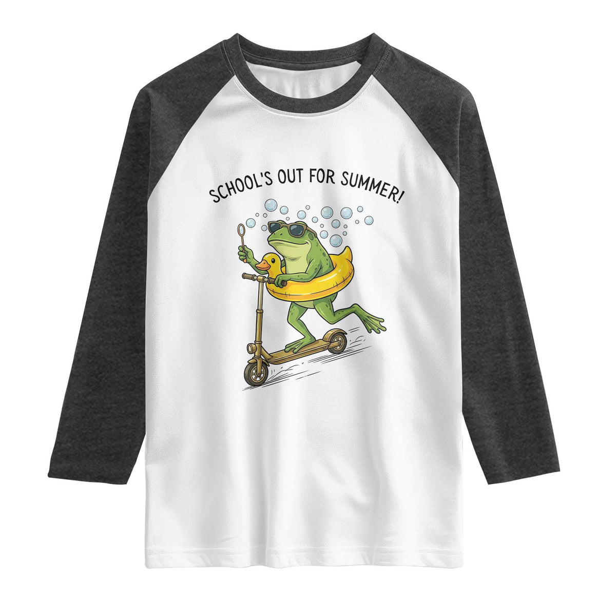 School's Out For Summer Raglan Shirt Funny Frog Last Day of School Teacher