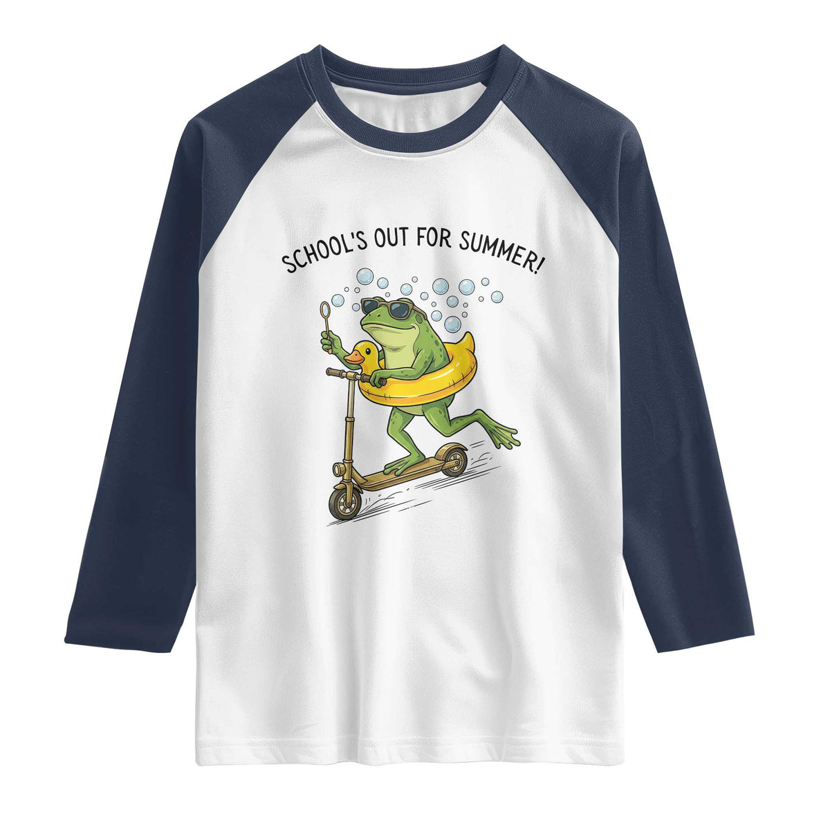 School's Out For Summer Raglan Shirt Funny Frog Last Day of School Teacher