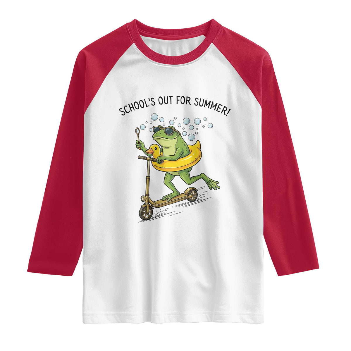 School's Out For Summer Raglan Shirt Funny Frog Last Day of School Teacher