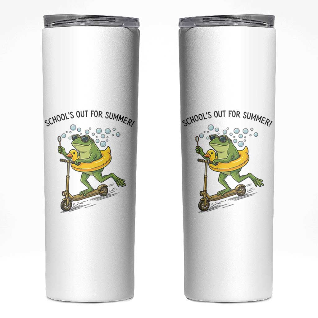 School's Out For Summer Skinny Tumbler Funny Frog Last Day of School Teacher