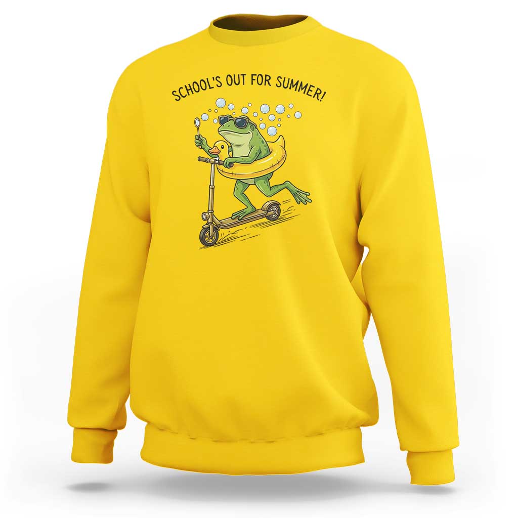 School's Out For Summer Sweatshirt Funny Frog Last Day of School Teacher